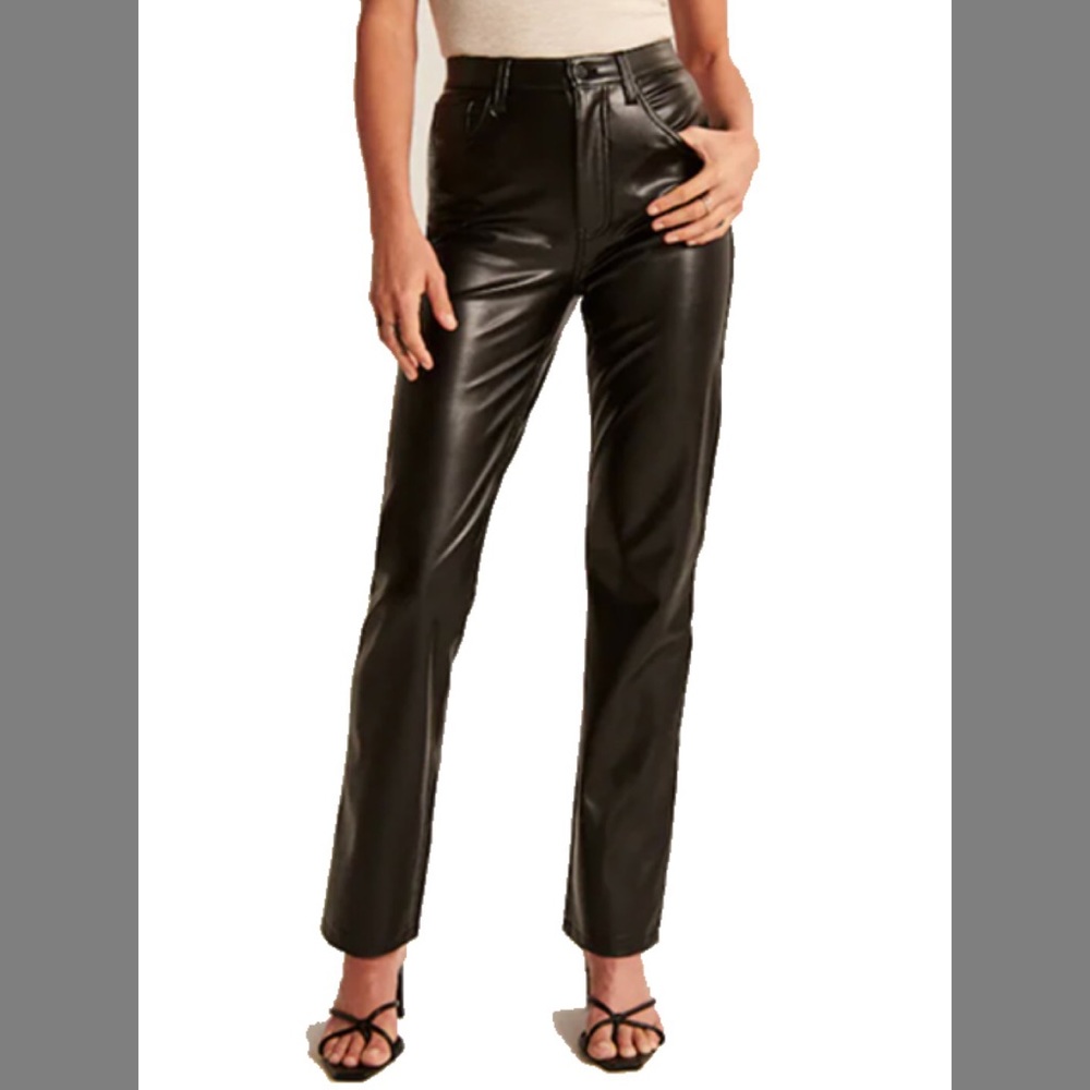 Vegan Leather Straight Leg Pant